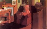 Felix Vallotton - Interior with Couple and Screen, Intimacy